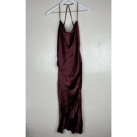 ASOS Dresses & Skirts - NWT ASOS Midi Slip Dress in High Shine Satin Lace Up Back 6